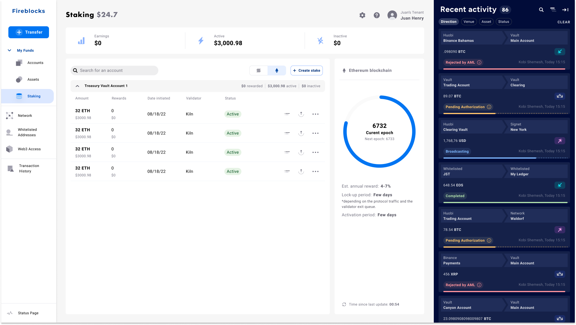 Staking page (Recent activity).png