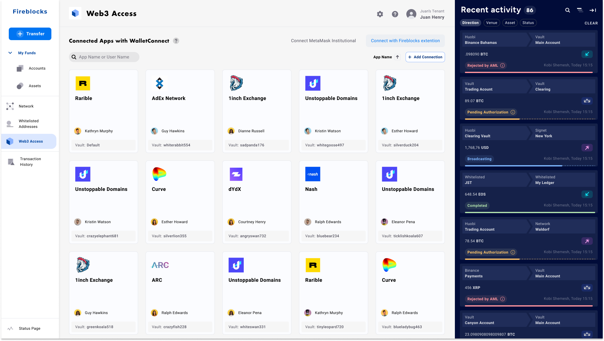 Web3 Access page (Recent activity).png
