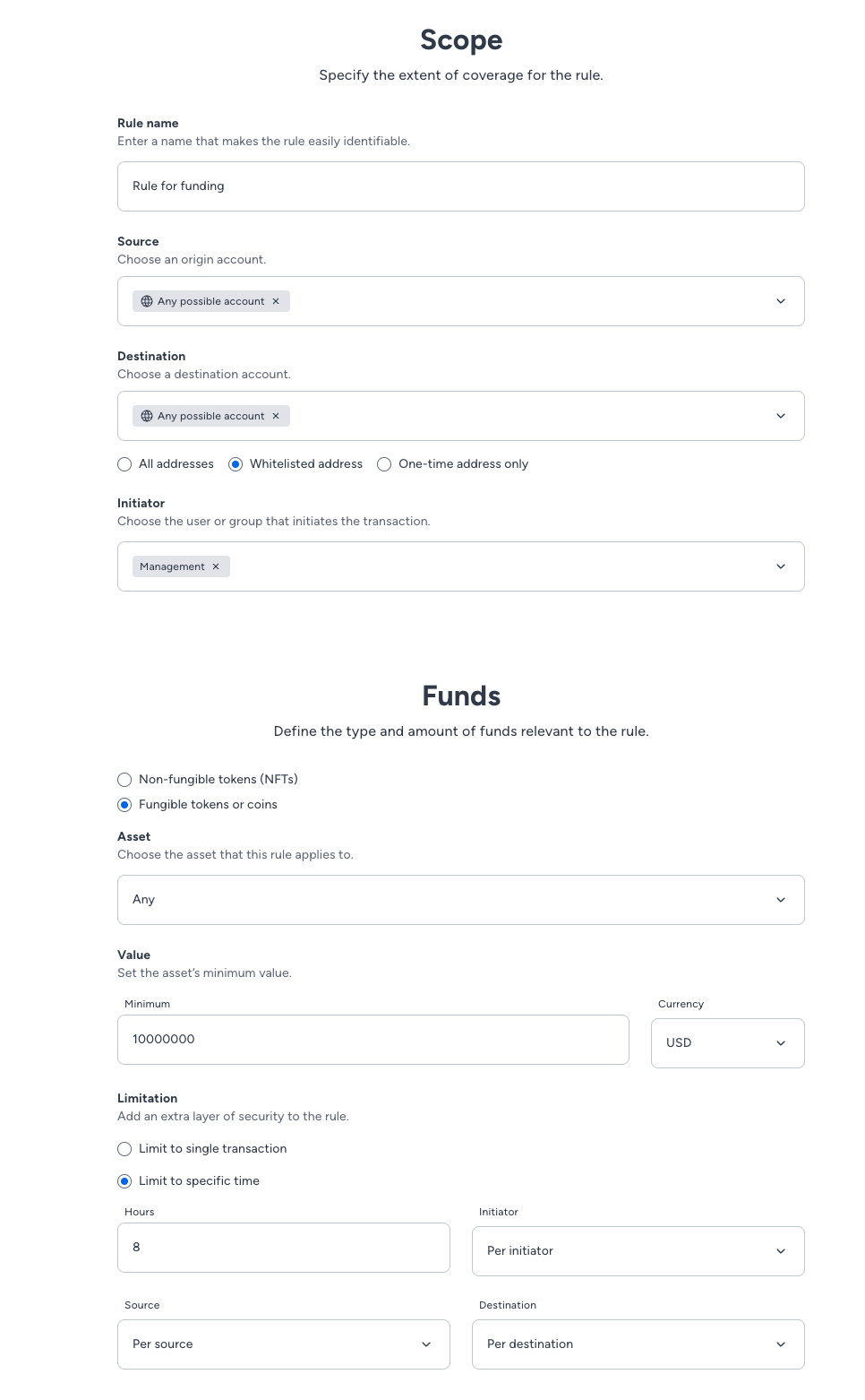 Policy Editor - submitting Example 2 Rule 1