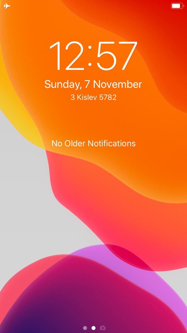 iPhone lock screen with airplane mode indicated