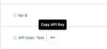 Copy an API user's key