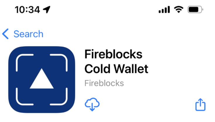 App store Cold Wallet download screen