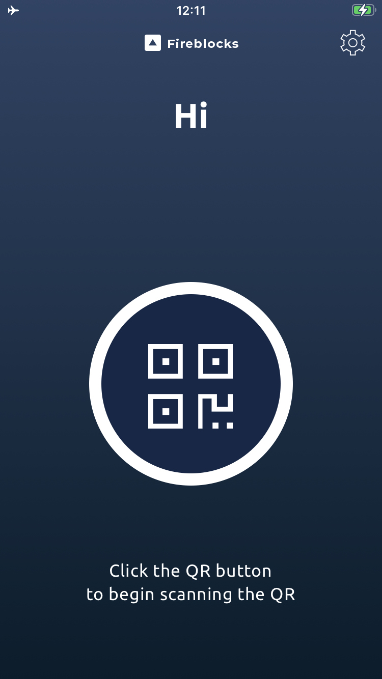 Fireblocks Cold Wallet iOS app welcome screen